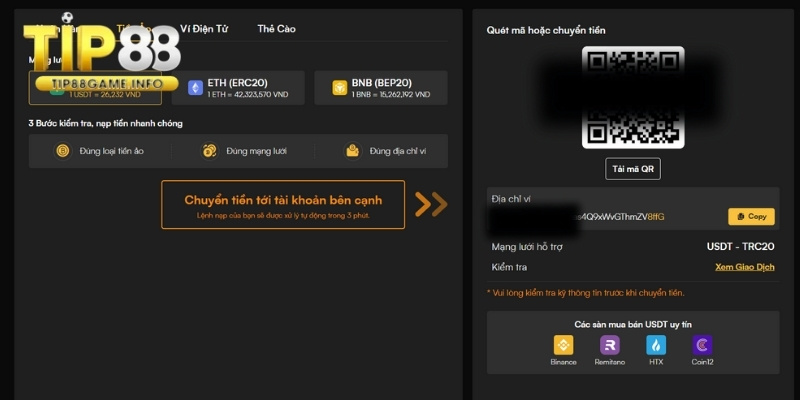 Nạp tiền thông qua banking